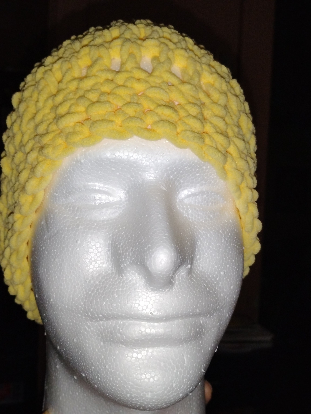Yellow Chunky Crochet Beanie - Women Accessories